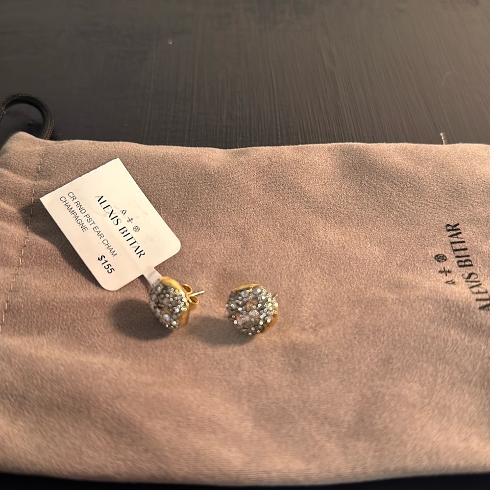 Alexis Bittar Crystal Encrusted Post Earrings NEVER WORN